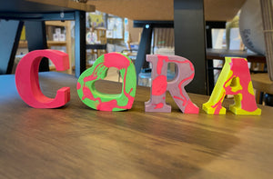 Neon Jesmonite letters - Pick your colours!