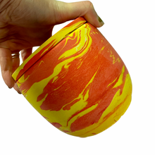 Load image into Gallery viewer, Red/yellow Jesmonite XL pot with lid