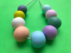 Nine Angels Pastel clay bead necklace