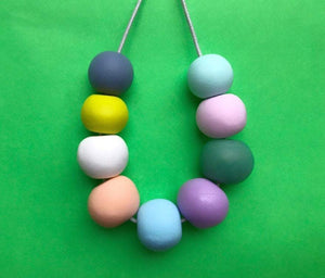 Nine Angels Pastel clay bead necklace